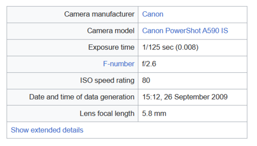 Exchangeable image file format